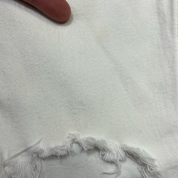 VGUC Free People High Rise Busted Knees White Distressed Skinny Jeans Size 29 - Picture 9 of 10